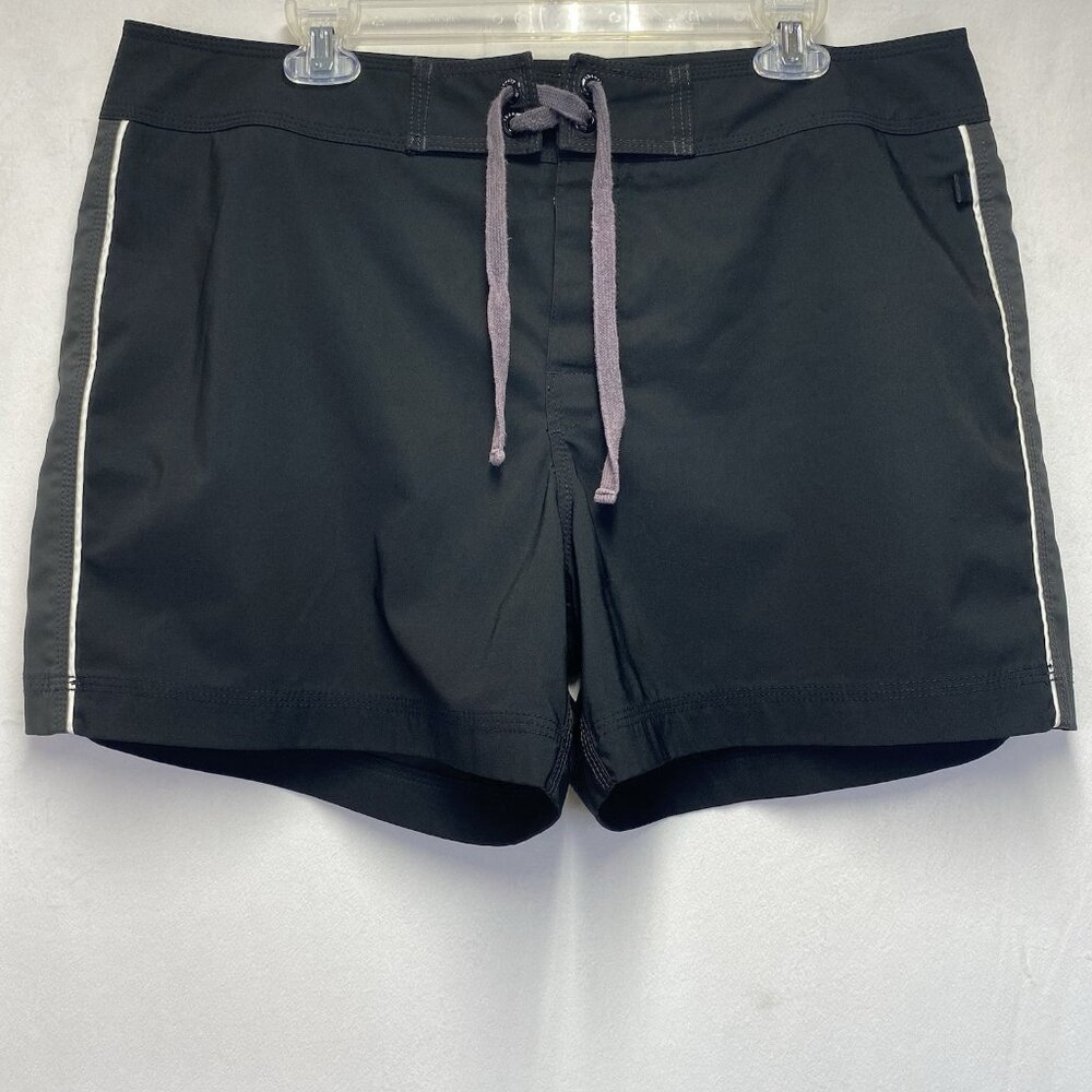 Theory Alvis Drawcords Built in Brief Swim Shorts Men Size XL Black Side Stripes